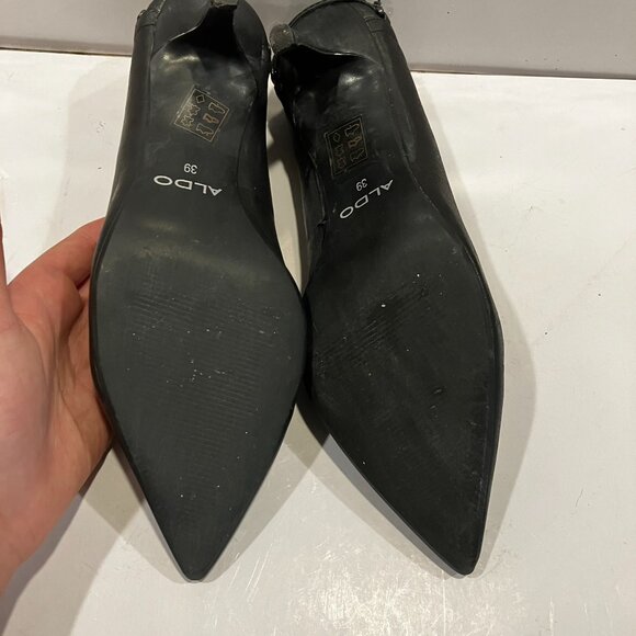 ALDO Heels ALDO Pumps Black Leather US Size 8.5 Like New Heels 2.5 inches - Picture 13 of 16